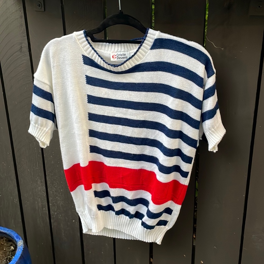 80s/90s Short Sleeve Nautical Sweater